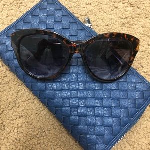 Blue quilted wallet